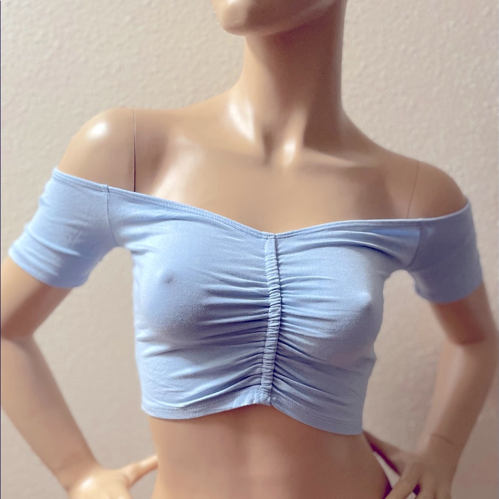 🆕 Light Baby Blue Crop Top